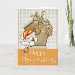 Carte de Bon thanksgiving pour oiseaux d'automne 3