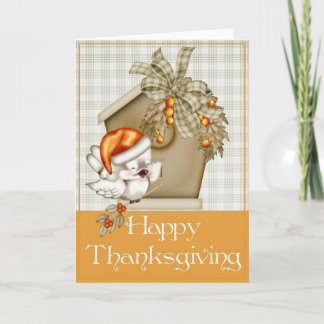 Carte de Bon thanksgiving pour oiseaux d'automne 3