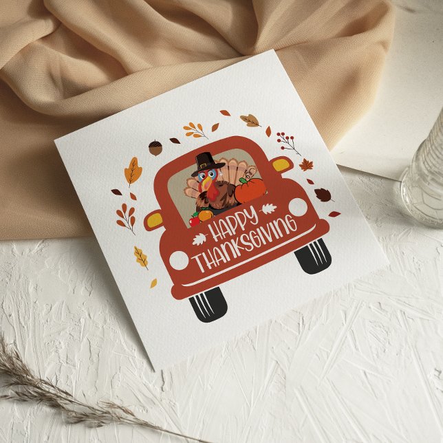 Carte de Bon thanksgiving Truck Turkey (Créateur téléchargé)