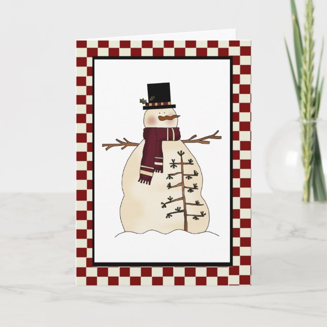 Carte de bonhomme de neige de pays (Devant)