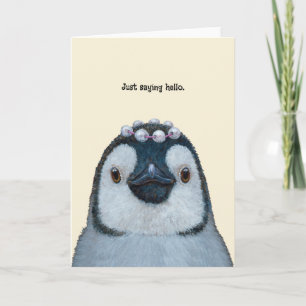 carte de bonjour de pingouin