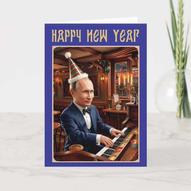 Carte de Bonne Année de Vladimir Poutine Russe (Devant)
