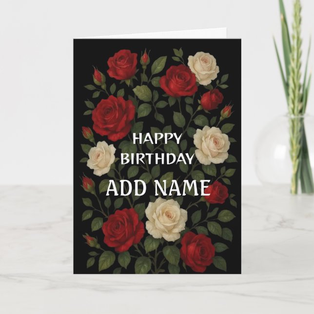Carte de Bonne Anniversaire aux Roses Grimpantes E (Devant)