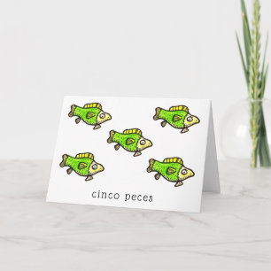 Carte de bonne anniversaire Cinco Peces Fish Feliz