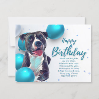 Carte de Bonne Anniversaire Pit Bull