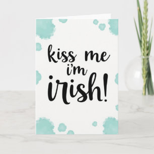 Carte de Bonne Chance Irlandaise Embrasse-Moi
