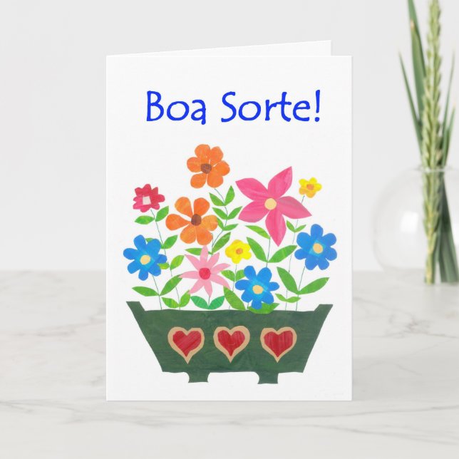 Carte de bonne chance, salutation portugaise - (Devant)