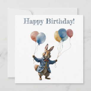 Carte de bonne fête avec Pierre le lapin et des ba