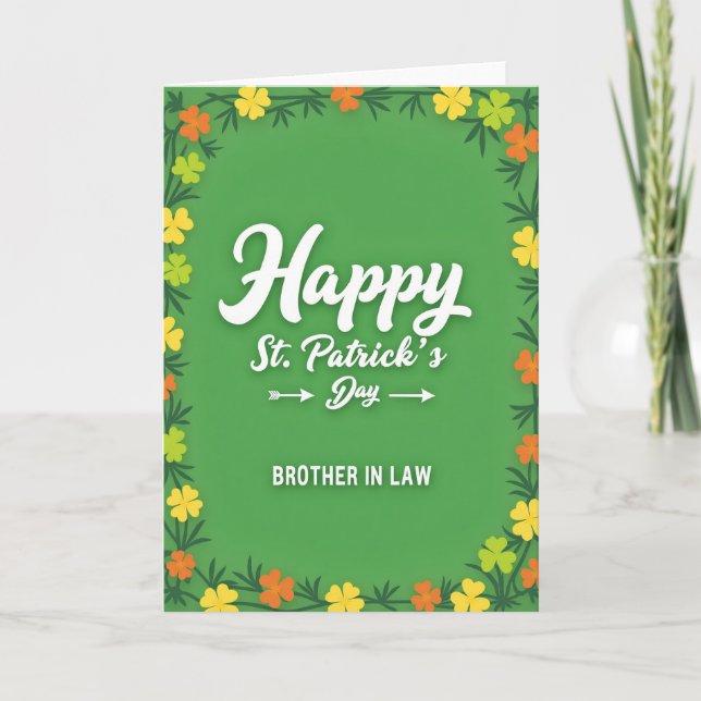 Carte de Bonne Fête de la Saint-Patrick pour frère (Devant)