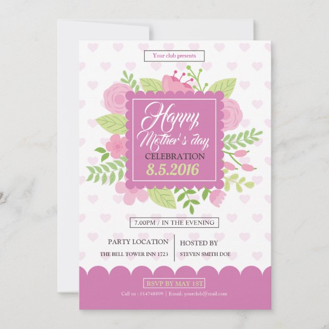 Carte de Bonne Fête des Mères (Devant)