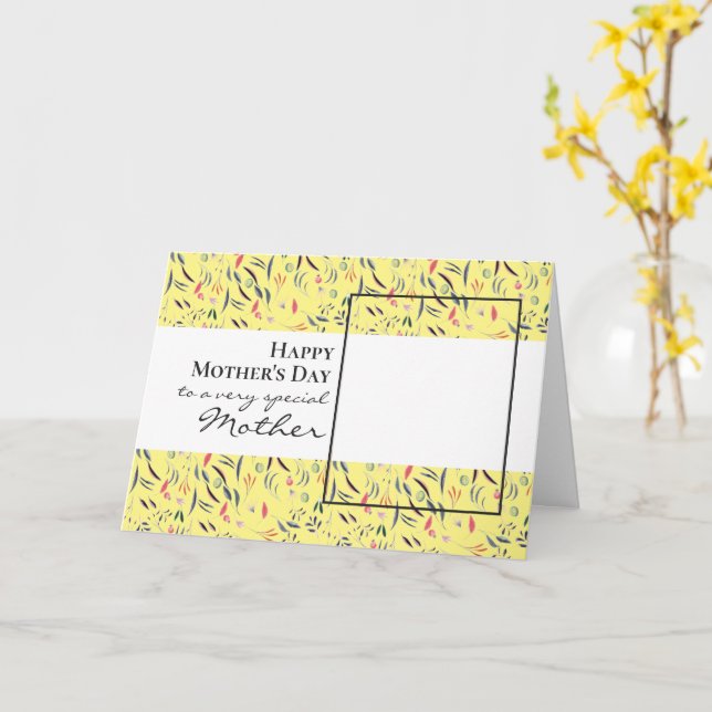 Carte de Bonne Fête des Mères avec Photo de Fleurs (Fleur jaune)