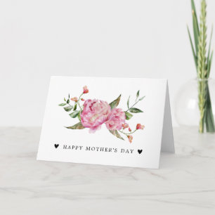 Carte de Bonne Fête des Mères Pivoine Rose