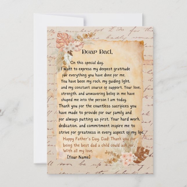 Carte de bonne fête des pères (Devant)