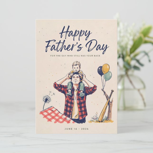 Carte de Bonne Fête des Pères pour Papa (Debout devant)
