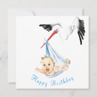 Carte de bonne fête drôle avec un bébé porté par u