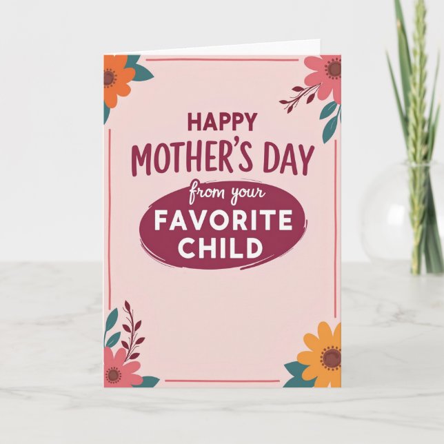 Carte de Bonne Fête Maman avec Fard à Joues (Devant)