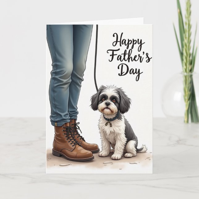Carte de Bonne Fête Papa Chien Fidèle (Devant)