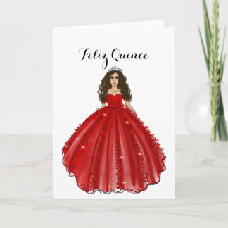 Carte de Bonne Fête Quinceañera Rouge - Joyeux Ann