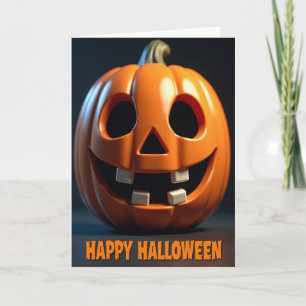 Carte de Bonne Halloween Citrouille Souriant