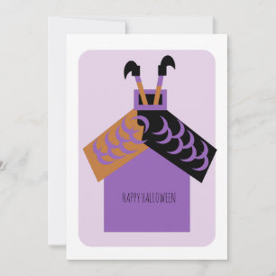 Carte de Bonne Halloween Maison de Sorcière