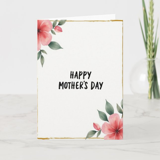 Carte de bordure florale aquarelle (Devant)
