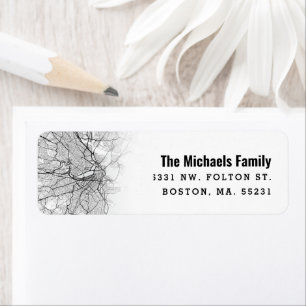 Carte de Boston thème Étiquette de retour
