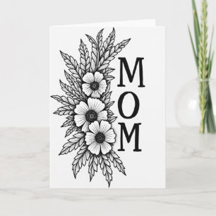 Carte de botanique artistique Maman chérie