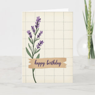 Carte de botanique d'anniversaire dessinée à la ma