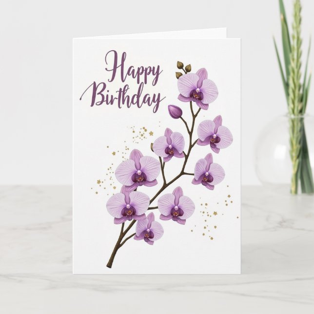 Carte de botanique élégante pour anniversaire (Devant)