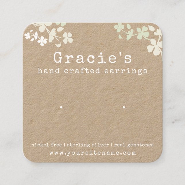 Carte de boucles d'oreilles florales Nature  (Devant)