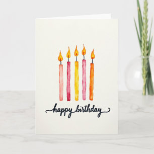 Carte de bougie à aquarelle joyeuse