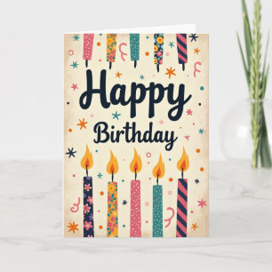 Carte de bougie à motifs festifs