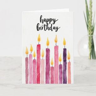 Carte de bougie d'anniversaire aux tons chauds