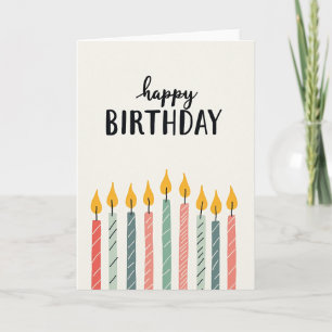 Carte de bougie d'anniversaire douce