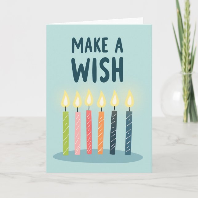 Carte de bougie d'anniversaire 'Faire un vœu' (Devant)