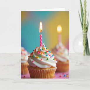 Carte de bougie d'anniversaire festive