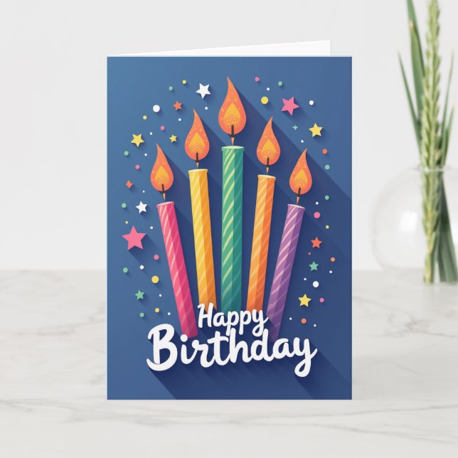 Carte de bougie d'anniversaire joyeuse (Devant)