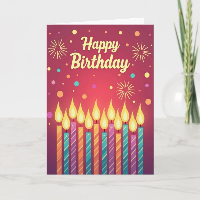 Carte de bougie d'anniversaire lumineuse (Devant)