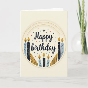 Carte de bougies de joyeux anniversaire scénarisée
