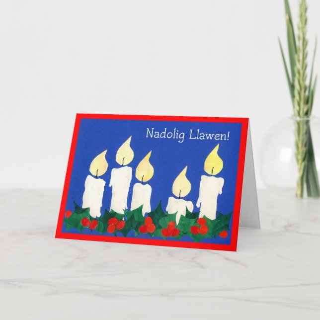 Carte de bougies de Noël galloise (Devant)