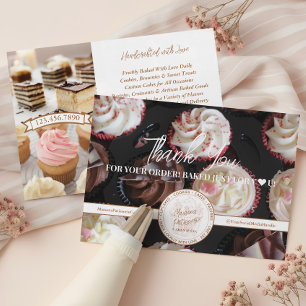 Carte de boulangerie de Cupcake Photo Merci pour l