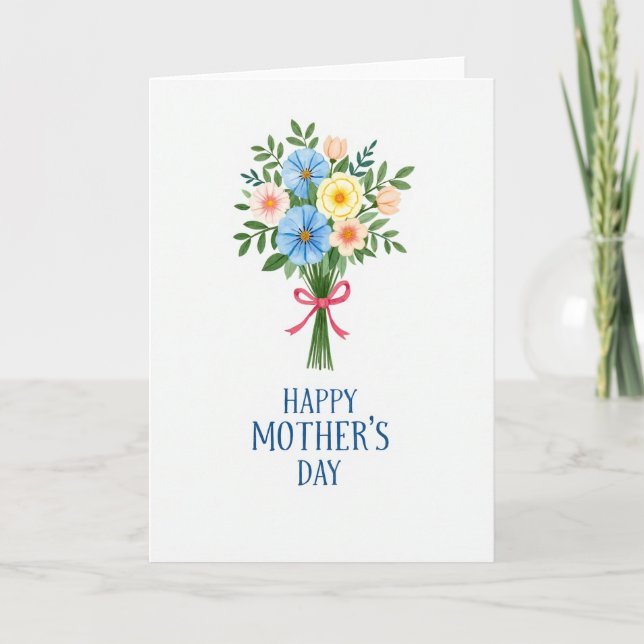 Carte de bouquet à l'aquarelle (Devant)