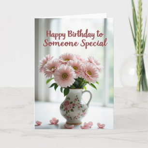 Carte de Bouquet d'Anniversaire Délicat