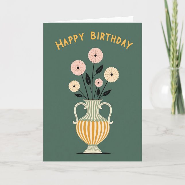 Carte de bouquet d'anniversaire doux (Devant)