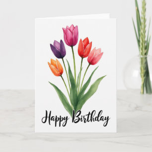 Carte de bouquet d'anniversaire vibrant