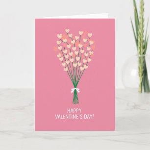 Carte de bouquet de cœur pour la Saint-Valentin