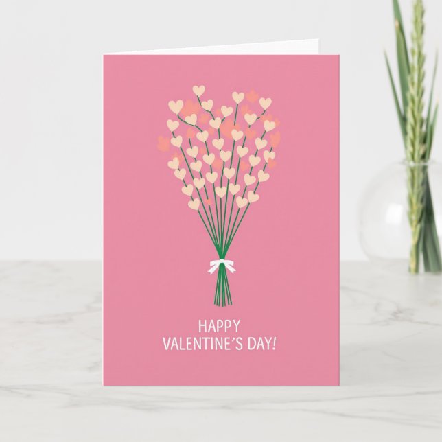 Carte de bouquet de cœur pour la Saint-Valentin (Devant)