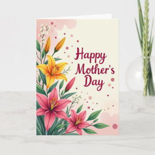 Carte de Bouquet de Fête des Mères Magenta