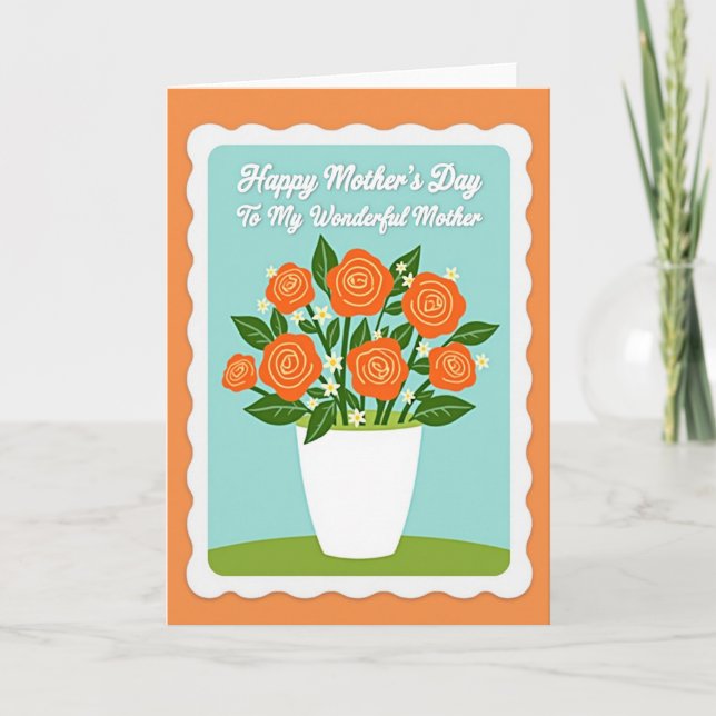Carte de bouquet de fête des mères vibrant (Devant)