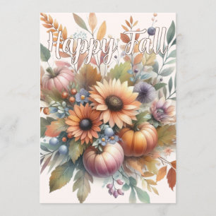Carte de bouquet de fleurs de citrouille élégante 